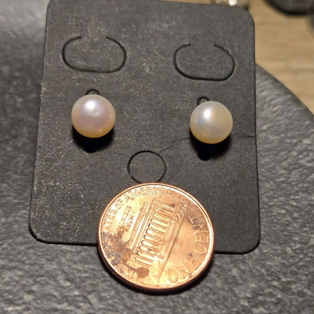 Pearl Style Sterling Silver Earrings